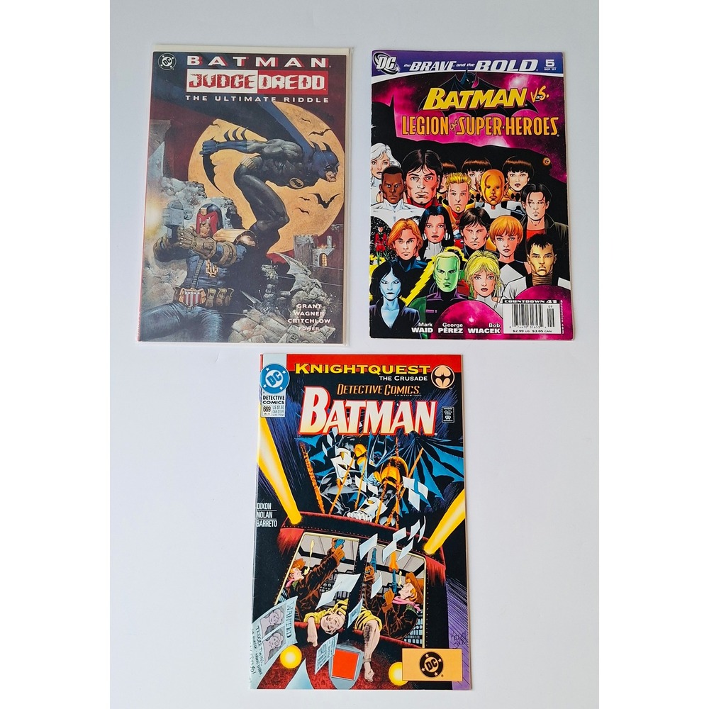 6 Comic Lot Batman Judge Dredd Thor Iron Man DC Marvel Detective Comics